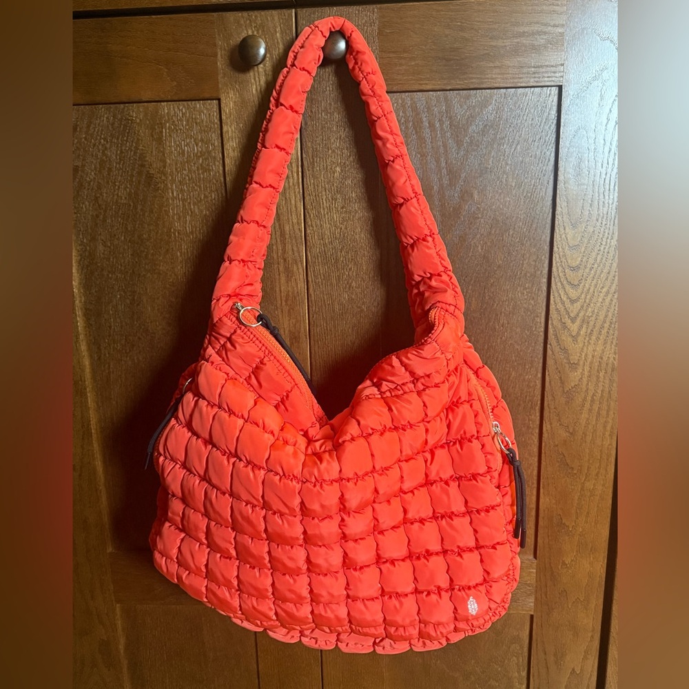 Free People Quilted Orange Shoulder Bag